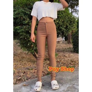 พร้อมส่ง สกินนี่ป้ายทองP&T กางเกงขายาว ทรงสวย ผ้ายืดรัดรูป ราคาถูก