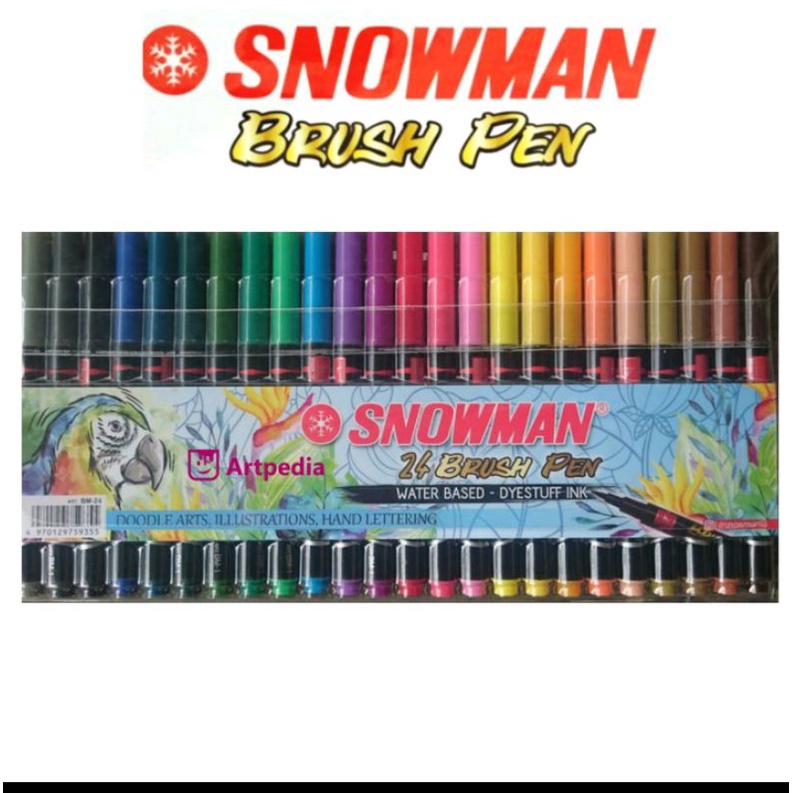 SNOWMAN BRUSH PEN SET 24 สี BM-24/ CALLIGRAPHY BRUSH PEN SET/SPOON BRUSH PEN 24 สี