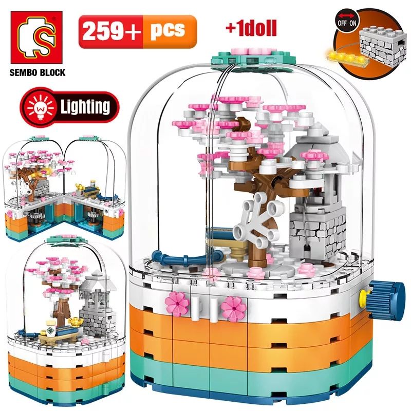 🔥พร้อมส่ง🔥เลโก้ Lego ชุดดอกซากุระเบ่งบาน Sembo Block-601077 259 ชิ้น เกรดพรีเมี่ยม งานสวยมาก มีไฟสวยงาม ต่อสนุกครับผม❤