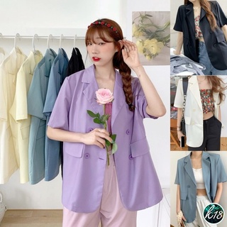 K18💜Korean เสื้อสูทแฟชั่นหลากสี ผ้าบางเบาใส่สบาย สไตล์เกาหลี