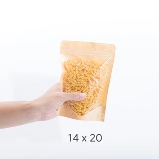 ถุงมีซิป หน้าใสหลังคราฟท์ตั้งได้ดี (50ใบ)