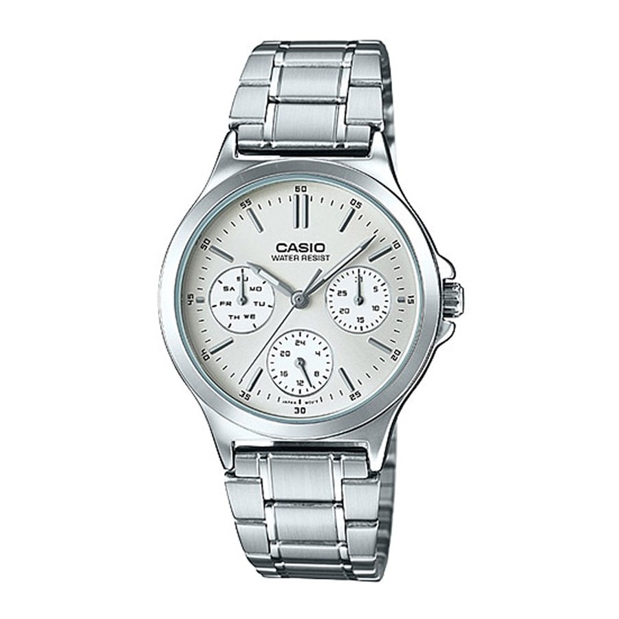 Casio Standard นาฬิกาข้อมือผู้หญิง สายสแตนเลส รุ่น LTP-V300,LTP-V300D,LTP-V300D-7A - สีเงิน