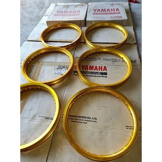 วงล้อขอบ14"สีทอง Yamahaแท้ใหมีเบิกศูนย์ขนาดล้อ1.4/14"กับ1.6/14"ขายยกคู่