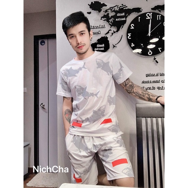 ขาสั้นฉลาม offwhite ผ้าcotton ใส่สบาย มีกระเป๋าข้าง  #3