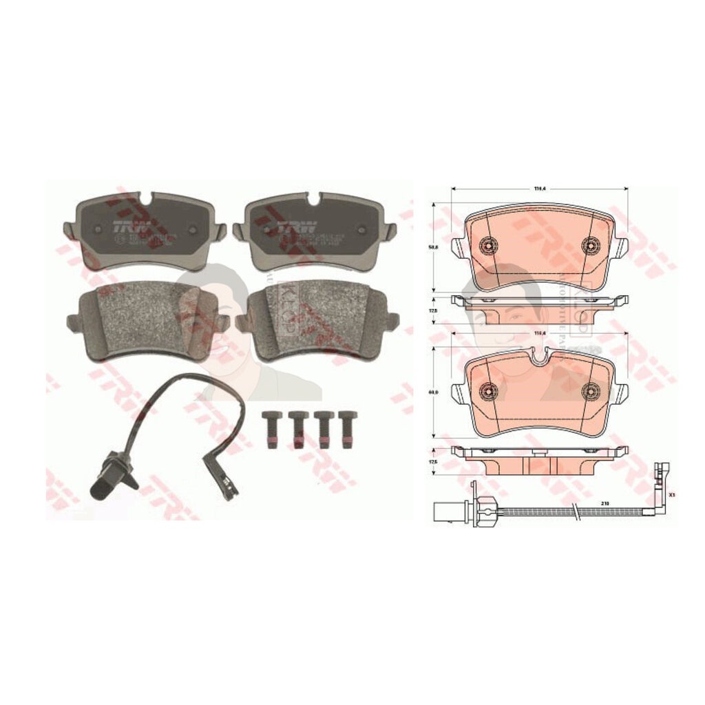 GDB1902 ผ้าเบรค-หลัง(TRW) (เนื้อผ้า COTEC) PORSCHE MACAN (95B) 3.6 Turbo '14 /PORSCHE MACAN S, S Die