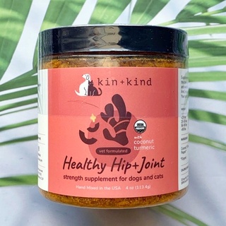 อาหารเสริมสำหรับสุนัขและแมว Healthy Hip + Joint For Dogs and Cats with Organic Turmeric, Black Pepper and Coconut 113g