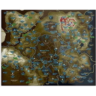 โปสเตอร์ พิมพ์ลายแผนที่ศาลเจ้า Zelda Botw Treasure Map Breath Of The Wild สําหรับตกแต่งบ้าน