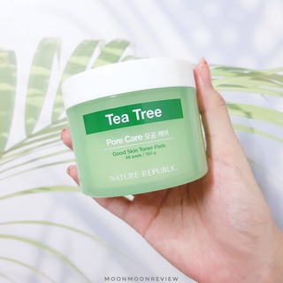 Nature Republic GOOD SKIN TEA TREE AMPOULE TONER PAD 66 แผ่น 150กรัม