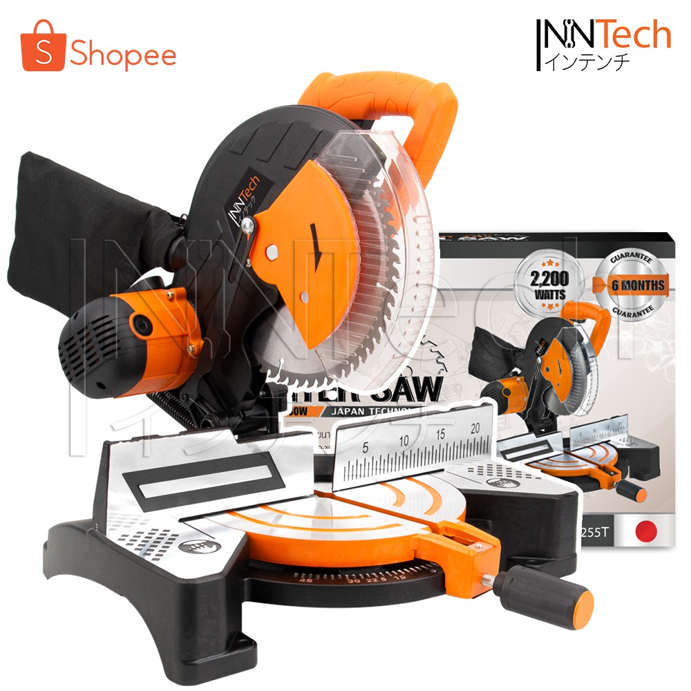 InnTech แท่นตัดองศา 10 นิ้ว รุ่น IMS-255T เลื่อยองศา รุ่นงานหนัก 2,200 วัตต์ แถมฟรี!! ใบเลื่อยตัดไม้ 10 นิ้ว 60 ฟัน 1 ใบ
