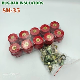 SM-35 ลูกถ้วยฉนวนแดง BUS-BAR INSULATORS กล่องละ 10ตัว แถมน็อตฟรี