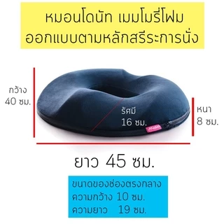 🔥ลดราคา! หมอนโดนัท เมมโมรี่โฟม ออกแบบตามหลักสรีระการนั่ง Ergonomic Donut Pillow, Seat Cushion (มี2สีให้เลือก)