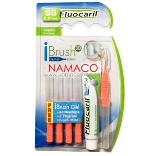 แปรงซอกฟัน Fluocaril IBrush 3D Size SS 0.8mm/ S 1.0mm 5pcs/pack แถม IBrush Gel