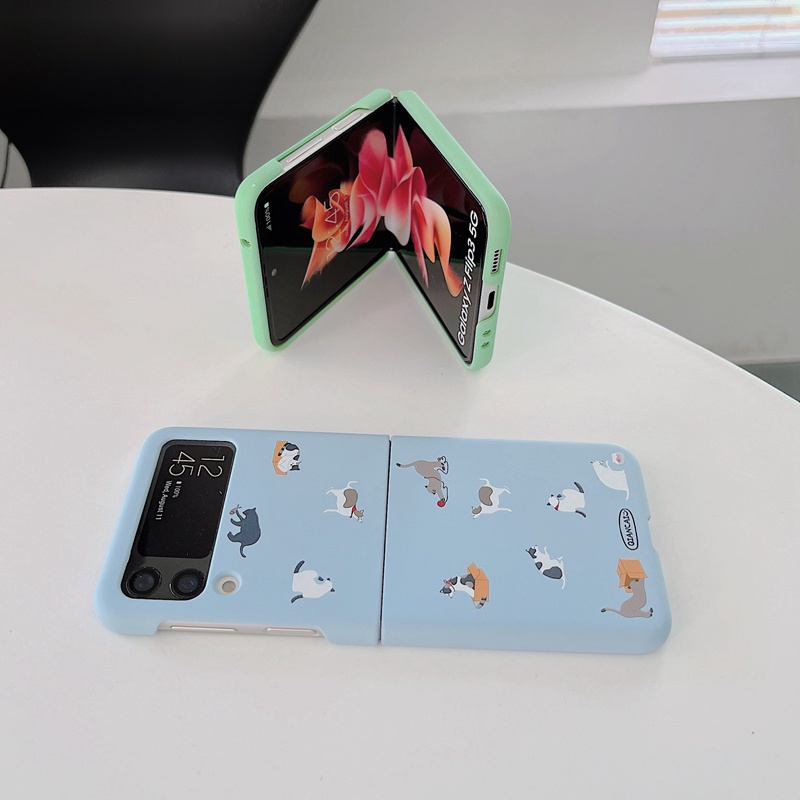 เคสโทรศัพท์มือถือ ลายการ์ตูนสัตว์น่ารัก สีแคนดี้ สไตล์เกาหลี สําหรับ Samsung Z Flip 3 4 5 Galaxy Z Flip4 Flip5 - รูปที่ 3