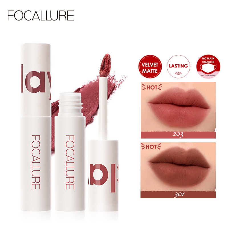 Focallure ลิปสติก เนื้อแมตต์กํามะหยี่ ติดทน จูบไม่หลุด #7