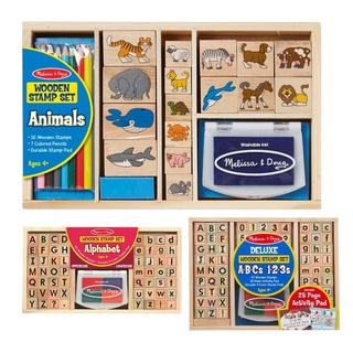 [ของแท้ USA] Melissa & Doug  Animal Stamp Set หลากรุ่น 3798/3557/30118 ชุดแสตมป์รูปสัตว์พร้อมหมึก & ABC non-toxic ล้างออกง่าย