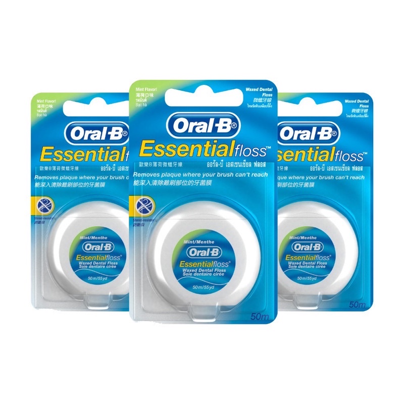 Oral-B ออรัลบี ไหมขัดฟัน เอสเซนเชียลฟรอส 50 เมตร 1 ชิ้น  Essential Dental Floss