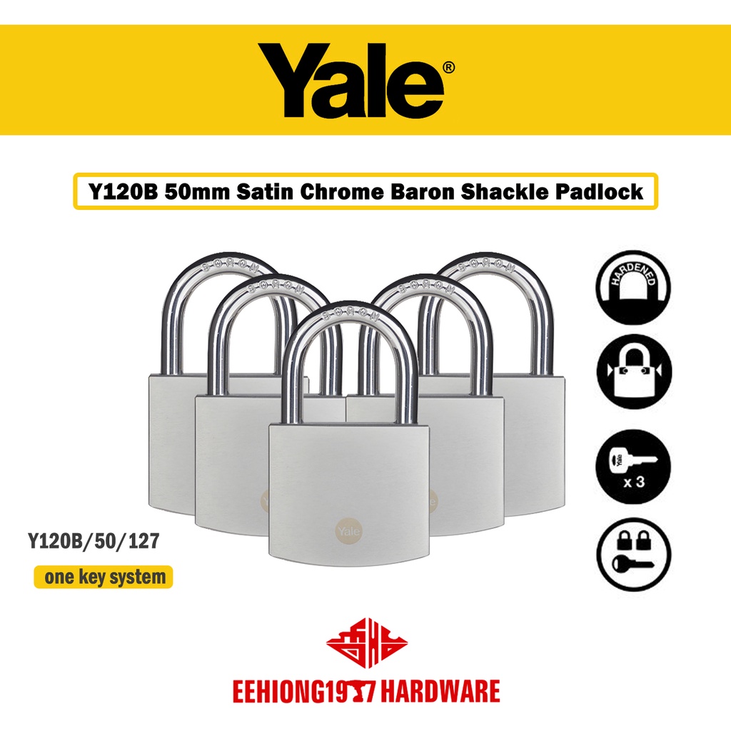 YALE Y120B/50/127/1 Y120B/50/127/2 Y120B/50/127/3 Y120B/50/127/4 Y120B/50/127/5 50 มม.ซาติน Chrome B