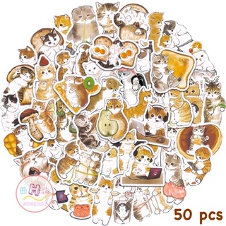 Sticker 🐈 สติ๊กเกอร์ น้องแมวน่ารัก H 375 น้องแมว 50ชิ้น น้องน่ารักมาก น้อง แมว แ มว cat หมา แมว สติ้กเกอร์ เหมียว แมวส้ม