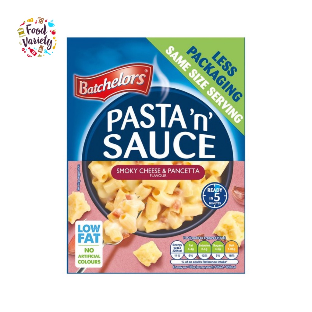 Batchelors Pasta N Sauce Smoky Cheese & Pancetta 99g แบทเชลเลอร์ พาสต้าแอนด์ซอส รสชีสรมควันและแพนเชตต้า 99 กรัม