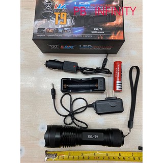 ฟฉายแรงสูง ไฟฉายเดินป่า ไฟฉาย สินค้าเกรด A XML-T9 5000 Lumens LED Zoom