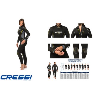 เว็ทสูทดำน้ำ ผู้หญิง อุปกรณ์ดำน้ำ CRESSI FAST LADY WETSUIT 5MM