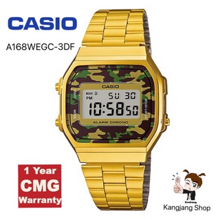 Casio Standard รุ่น A168WEGC-3DF สีทองลายพราง ของแท้ 💯% ประกันศูนย์ CMG