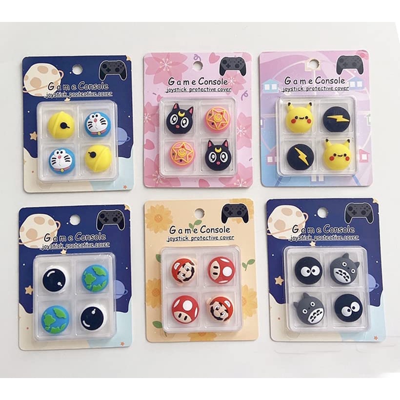 ฝาครอบปุ่มกดจอยสติ๊ก ลายการ์ตูนน่ารัก สําหรับ PS5 PS4 PS3 Xbox One Xbox 360 Xbox Series X S Switch P