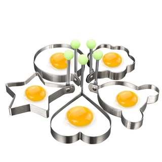 Fried egg mold 5 shapes พิมพ์ทอดไข่ดาว 5 รูปทรง พิมพ์ทอดไข่ พิมพ์สำหรับทอดไข่ แบบพิมพ์ทอดไข่ แป้นพิมพ์ทอดไข่ T1621