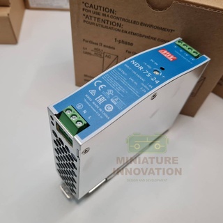 Mean Well รุ่น NDR-75-24 DIN Rail Power Supply, 24V dc Output Voltage, 3.2A Output Current (MI-Power-NDR-75-24)