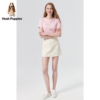 [100% Cotton] เสื้อยืดแขนสั้น ผ้าฝ้าย พิมพ์ลาย Hush Puppies แฟชั่นสําหรับผู้หญิง