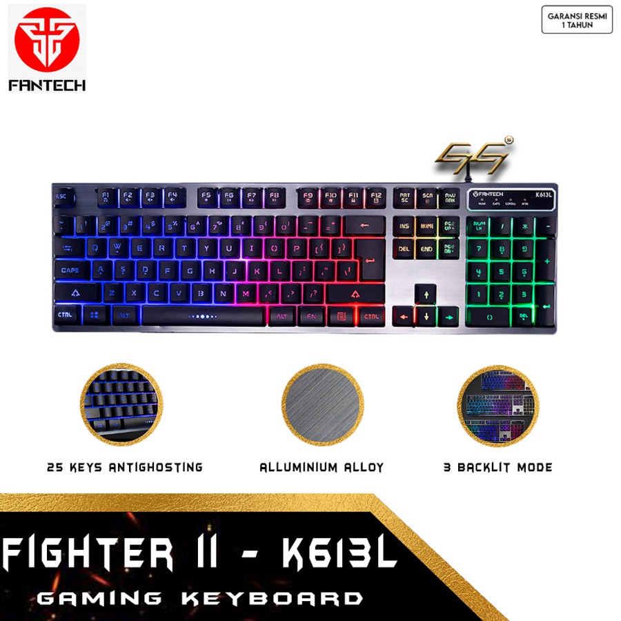 คีย์บอร์ดเกมขนาดเต็ม Fantech Fighter II K613L คีย์บอร์ดเกมขนาดเต็ม