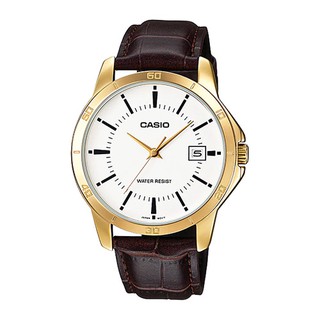 Casio Standard นาฬิกาข้อมือสุภาพบุรุษ สายหนัง รุ่น MTP-V004GL-7AUDF,MTP-V004GL-7A,MTP-V004GL