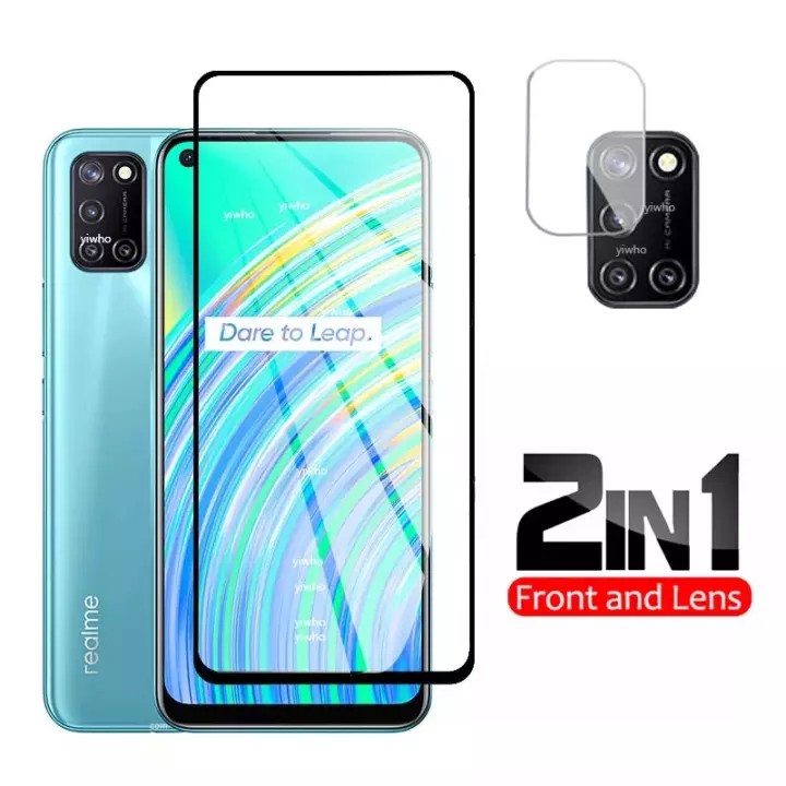 [ส่งจากไทย] 2in1 Realme C17 ฟิล์มเลนส์กล้อง + ฟิล์มกระจกเต็มจอขอบดำ ฟิล์มกันกระแทก