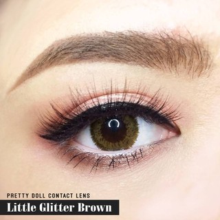 Little Glitter Brown (2) มินิ mini สีน้ำตาล น้ำตาล ขอบฟุ้ง Pretty Doll Contact Lens Bigeyes คอนแทคเลนส์ สายตาสั้น ค่าสาย