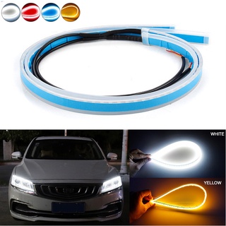 แถบไฟหน้ารถยนต์ Led DRL 12v กันน้ํา สีเหลือง 1/2 ชิ้น