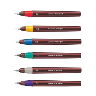 PPKK ISOMARS ปากกาเขียนแบบ Technoart ขนาด 0.1, 0.2, 0.3, 0.4, 0.5, 0.8, 1.0 เลือก 1 ด้ามหรือชุด 3 ด้าม, 4 ด้าม
