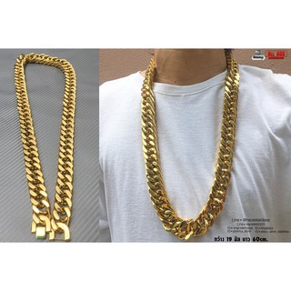 สร้อยคอทองใหญ่มาก Big gold 19มิล ยาว60เซน สแตนเลสแท้100% stainless 316l สร้อยคอโซ่ Hiphop necklace originallution