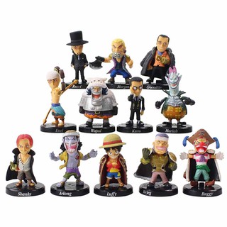 โมเดลฟิกเกอร์ PVC อนิเมะ One Piece Luffy Sabo Shanks Lucci Crocodile Moria Buggy Enel ของเล่นสะสม สําหรับเด็ก 12 ชิ้น ต่อชุด