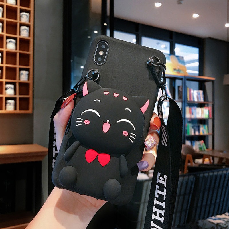 SAMSUNG สําหรับSamsung A17 A16 A15 A14 A13 A12 A51 A71 A07 A06 A05S A55 A56 A57 A54 A52 A32 A34 กรณียิ้มแมวกระเป๋าสตางค์และสายคล้อง ราคา ถูกที่สุด ดีลบีเคเค แกลเลอรีภาพที่ 8