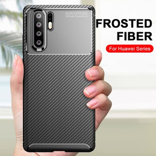 Frosted Phone Case For Huawei P40 Pro Lite p40pro Y7p Nova 7i 4E 5T Y6 Y9 Prime Honor 9X Mate 20 30 Pro Carbon Fiber Texture Soft Silicone Protective Case Back Cover Casing For Huawei Y9Prime 2019 nova7i nova5t Cases