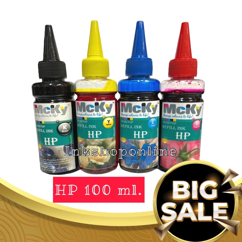 MCKY HP 100 ML. หมึก HP 100 ml. ยี่ห้อ Mcky หมึกเติม สำหรับ ปริ้นเตอร์ เอสพี