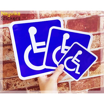 🔥พร้อมส่ง🔥 สติ๊กเกอร์วีลแชร์ สติ๊กเกอร์ติดรถ สติ๊กเกอร์ สัญลักษณ์ วีลแชร์ ผู้พิการ ขับรถ wheelchair logo stickers Disabl