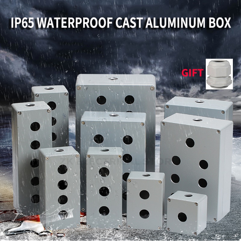 Metal cast aluminum waterproof button switch control box opening 22mm emergency stop switch button b