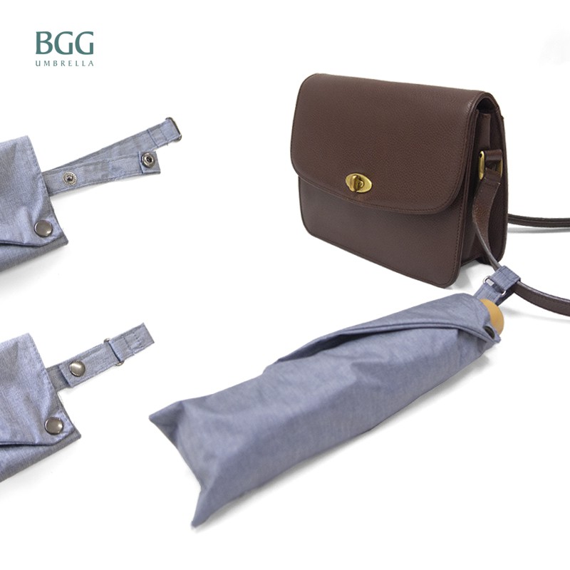 BGG Denim Ultra Light 4 Layers UV Coating 100% UV-Cut ร่ม ร่มพับ เคลือบuvสีดำ น้ำหนักเบาเป็นพิเศษ ยีนส์ (FM1118)