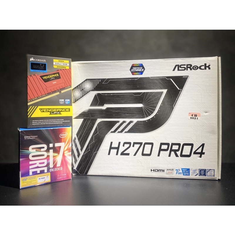 (ชุดมัดรวม) I7 7700K+ASrock H270 Pro4+DDR4 16GB(8x2) BUS2400