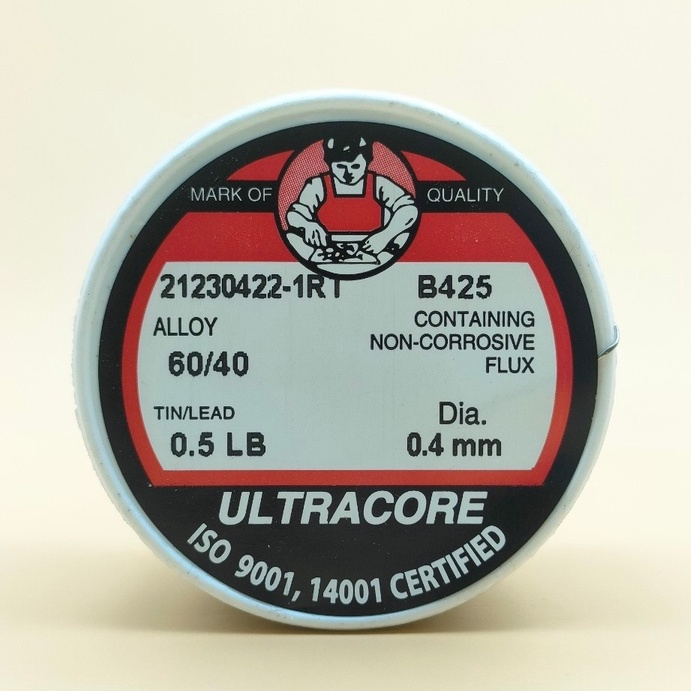 ตะกั่วบัดกรี 0.4 มม 0.5 ปอนด์ ตรา Ultracore