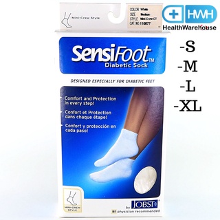 Sensifoot Diabetic Sock Mini-Crew Style S, M, L, XL สีขาว