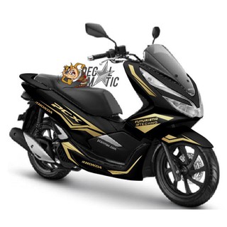 Hitam สติกเกอร์ตัด แถบฮอนด้า PCX 150/PCX 160 สีดํา ทอง - CSPC09