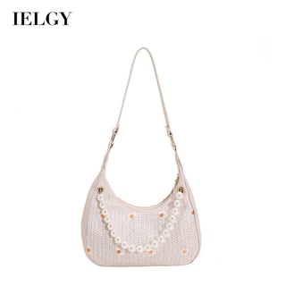 IELGY Braided Casual Pearl Fresh Ladies One Shoulder Underarm Bag