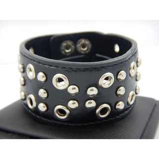 LWS09 กำไล ข้อมือหนังแท้ โลหะแท้ สไตล์ พังค์ Punk  Leather Wrist band  แฟชั้น มีสไตล์ ไม่เหมือนใคร ลดราคาพิเศษ พร้อมส่ง